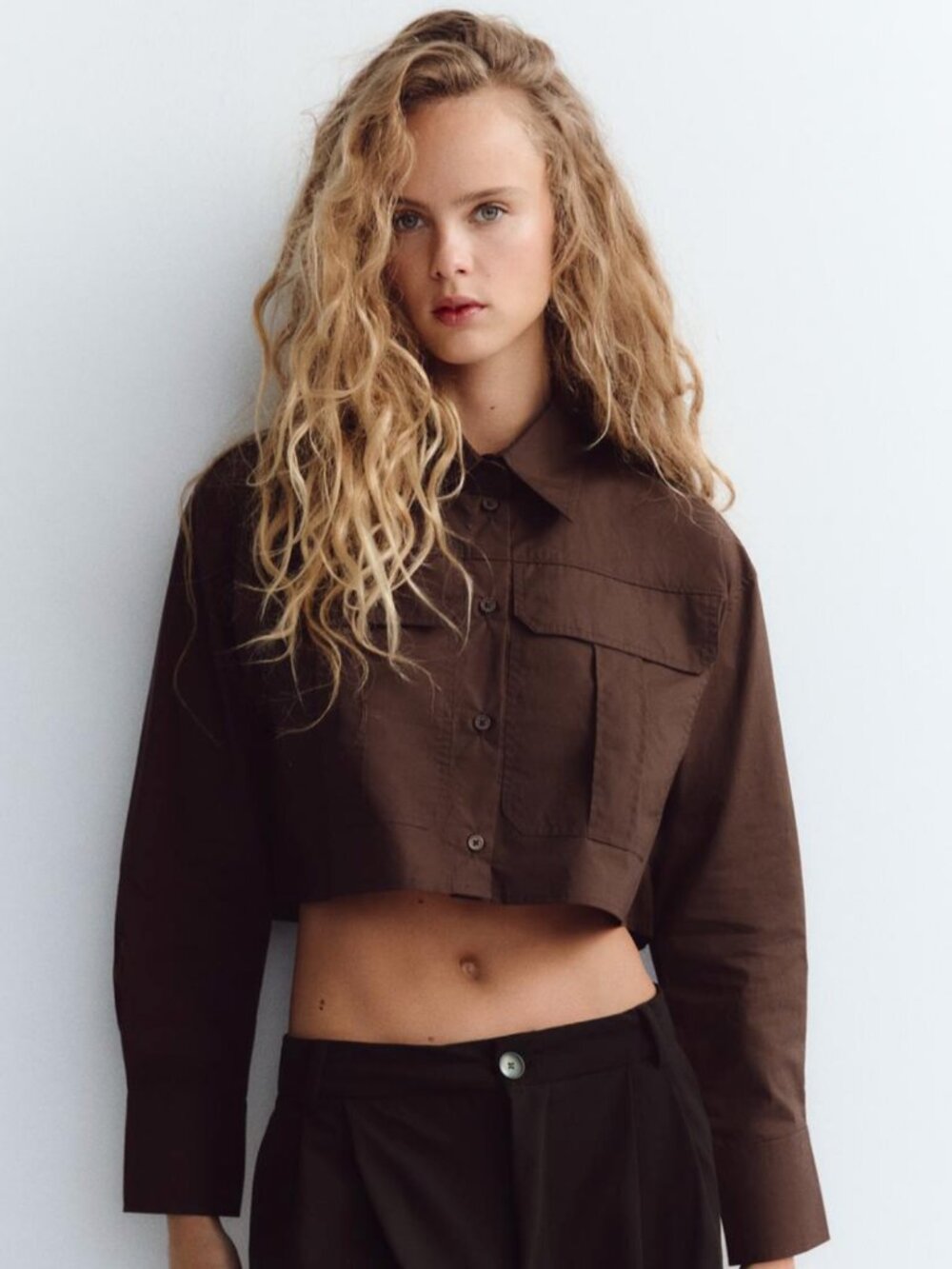 crop poplin shirt